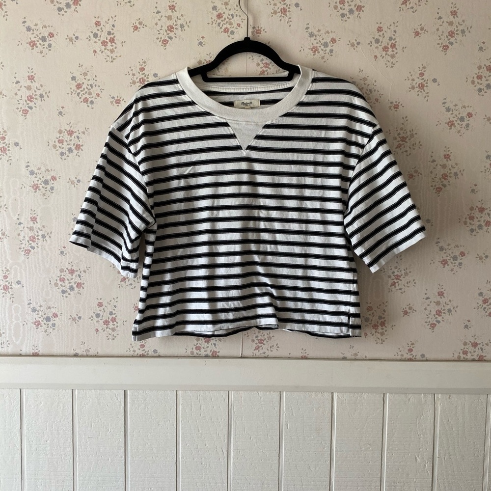Madewell Striped cropped T
